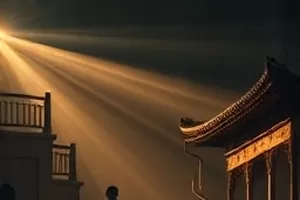 《南岸来信》剧集封面，临岸长椅与纸质信封